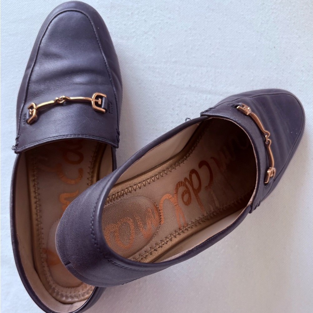 Sam Edelman Black Flats with Gold Buckle